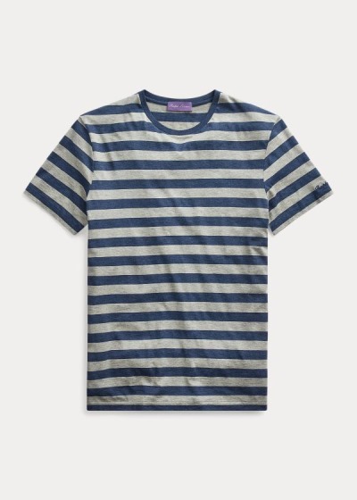 Men's Ralph Lauren Striped Lisle T Shirts | 814603VPY